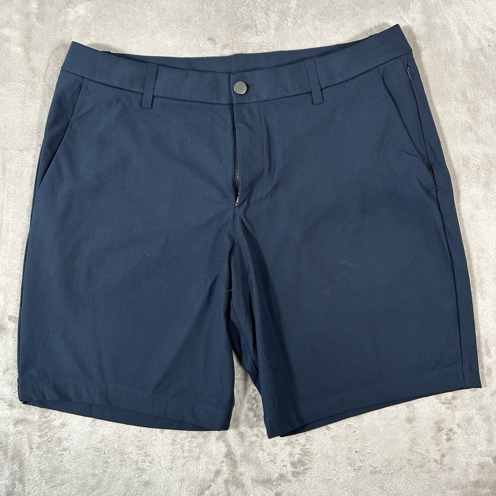 Lululemon ABC Classic-Fit Shorts Mens 36 Navy Blue Warpstreme 9" Golf LM7BMIS